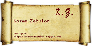 Kozma Zebulon névjegykártya